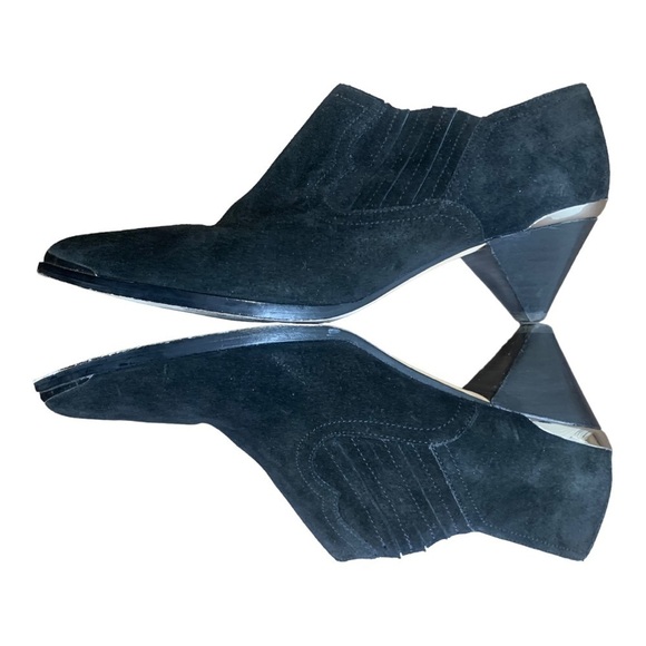 Joie Barleena Black Suede Leather Booties Heeled Size 39.5 / US 9 - Picture 3 of 7